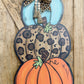 Stacked Pumpkin Door Hanger | Halloween Door Decor | Halloween Wreath | Halloween Decor | Fall Door Hanger | Fall Door Wreath | Leopard